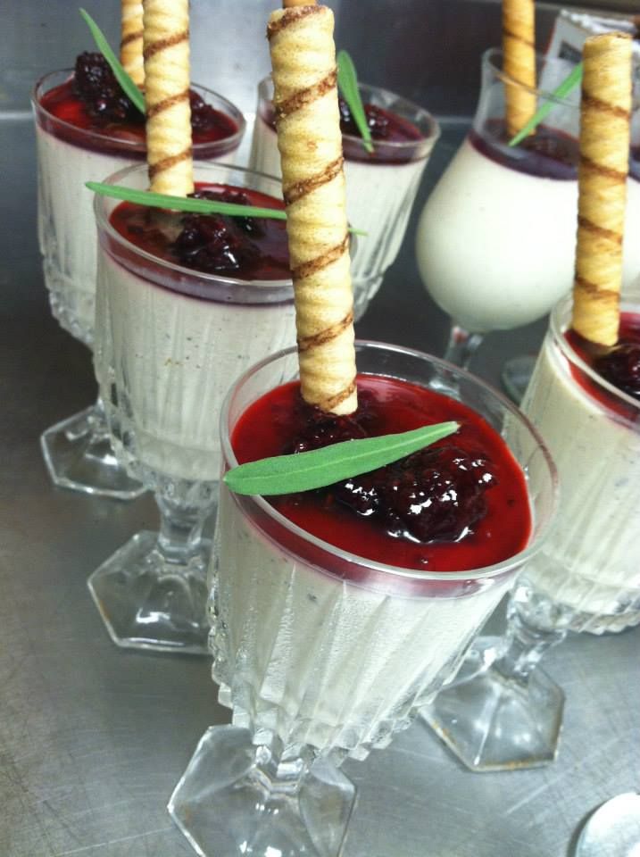 Vanilla Bean Panna Cotta with Blackberry Coulis
