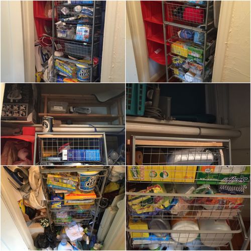 Utility closet before and after