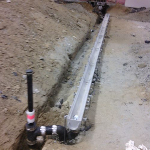 Pets Mart Store trench drain installation