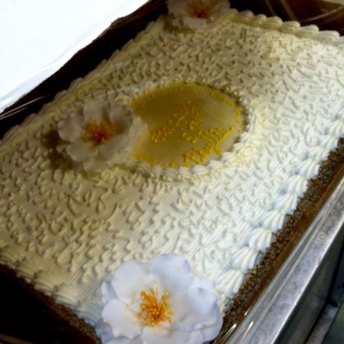 Sheet Cake, Blossoms, Lace piping