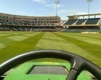 Mowing a beautiful pattern in Albuquerque.