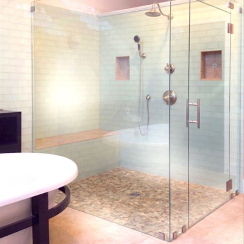 Seamless Glass Bathroom Enclosure Installed