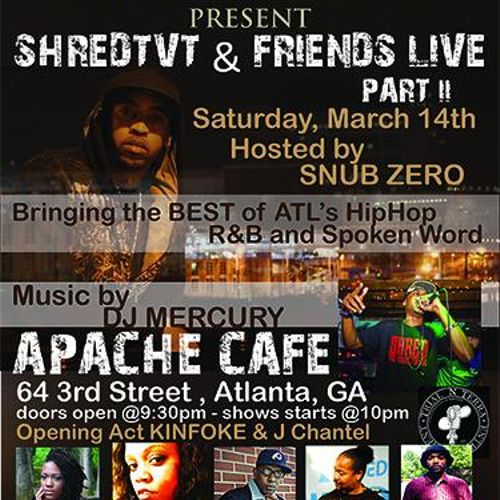 Flyer for an event hosted at Apache Cafe; headline