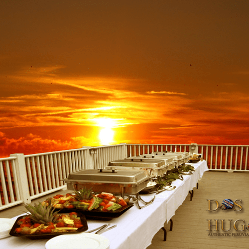 Dos Hugos' Catering, set up