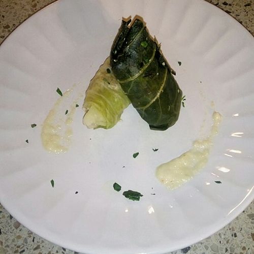 stuffed cabbage rolls with spiced ground pork and 