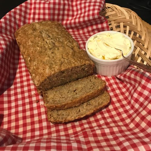 Lemon Zucchini Bread with homemade butter