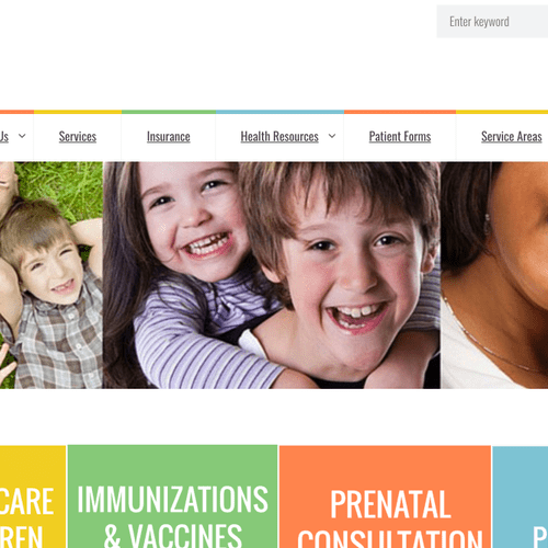 A recent website for Arlington Prime Pediatrics.