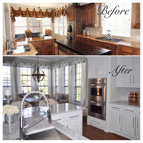 Carrara Marble Kitchen Before and After