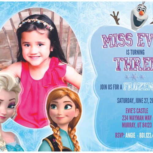 Frozen Birthday Announcement -  I photographed thi