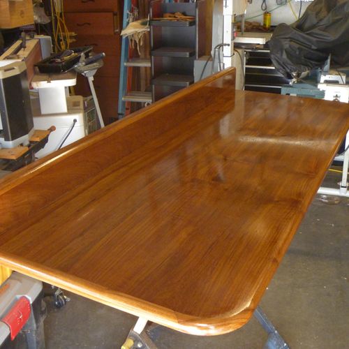 Teak wood over marine plywood countertop for outdo
