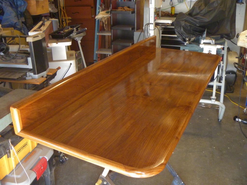 Teak wood over marine plywood countertop for outdo