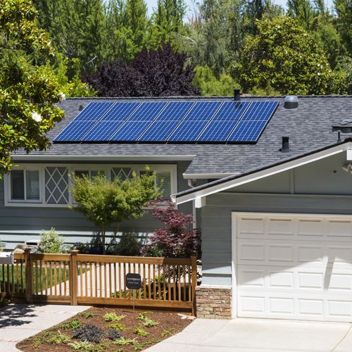 A home with SunPower solar panels.