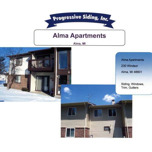 Alma Apartments
Siding, Windows, Trim and Gutters