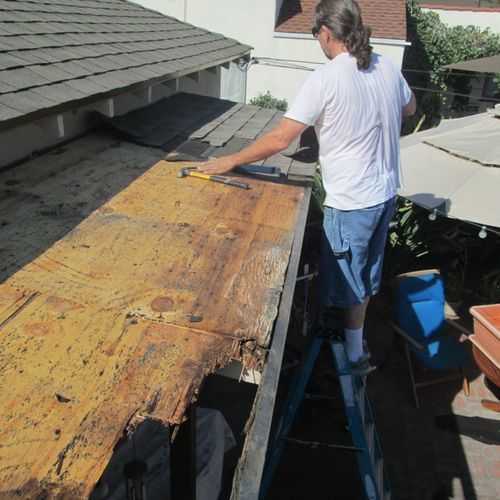 small roof patch and repaired