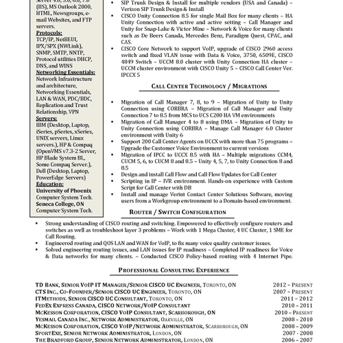 The IT Specialist Resume Sample Pg. 2