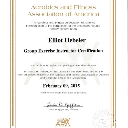 Group Exercise Certificate
