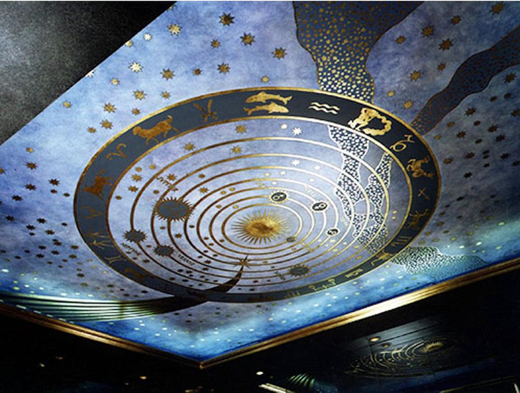 This is a private ceiling mural installation.