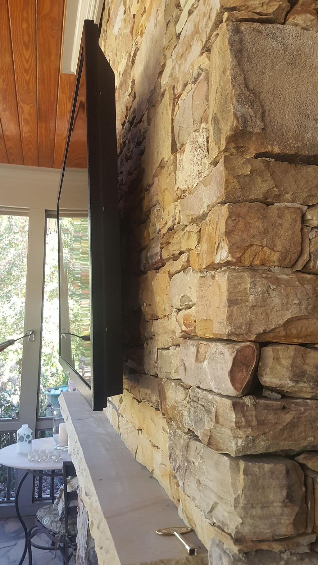 Outdoor TV Mount in Stone