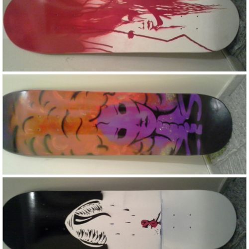 hand painted skateboards