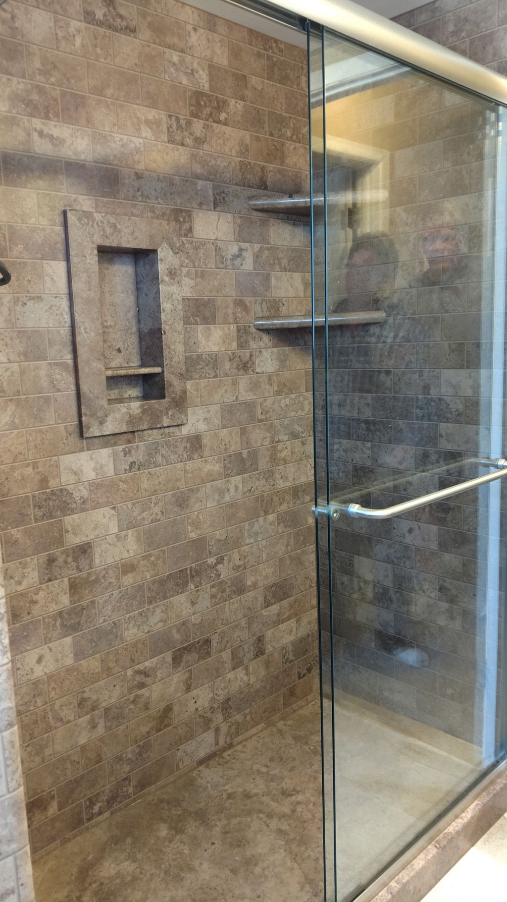 Bathtub to Shower Conversion with simulated tile l