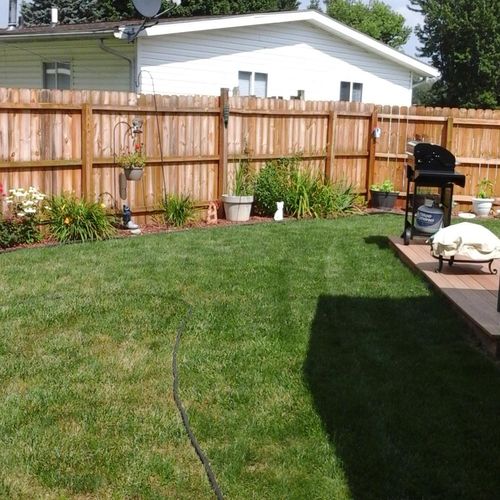 Installed 170 Linear ft. Cedar Fence. We Removed A