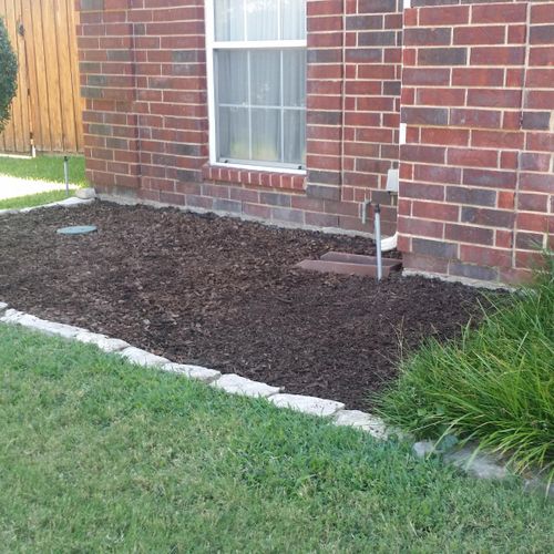 After weeding and mulch install