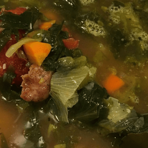 Sausage , Vegetable Escarole soup