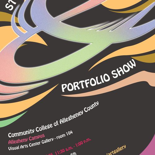 Poster for an art show held by CCAC in Pittsburgh.