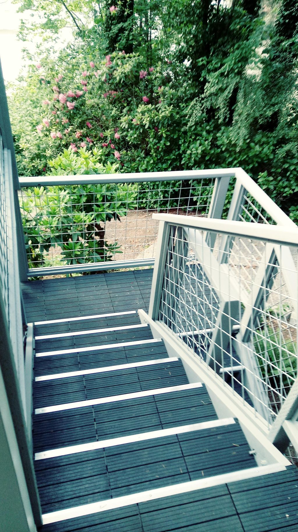 We removed old rotten hand railing and built this 