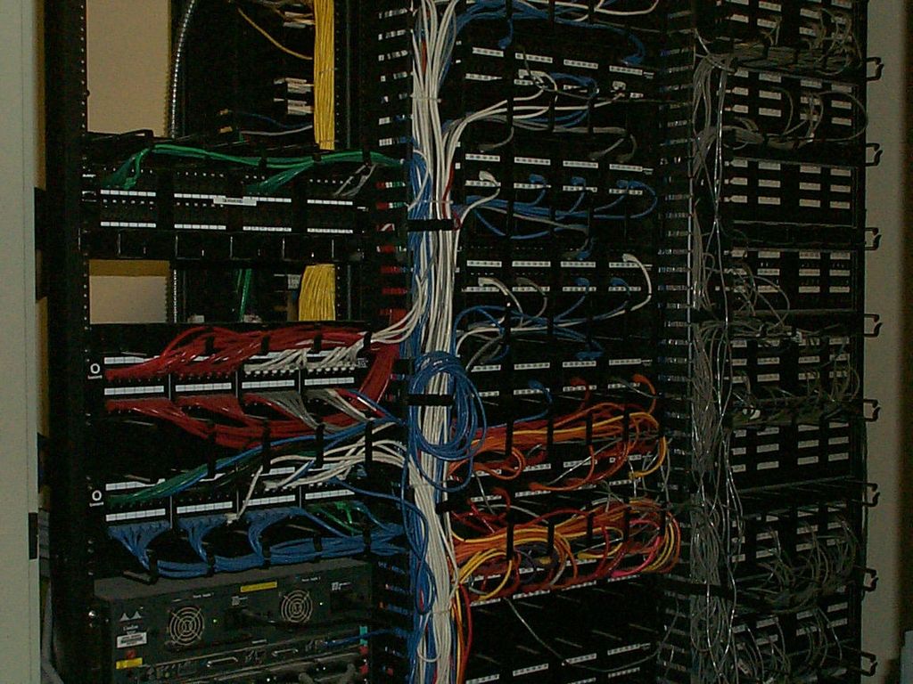 Typical data rack for medium ized business