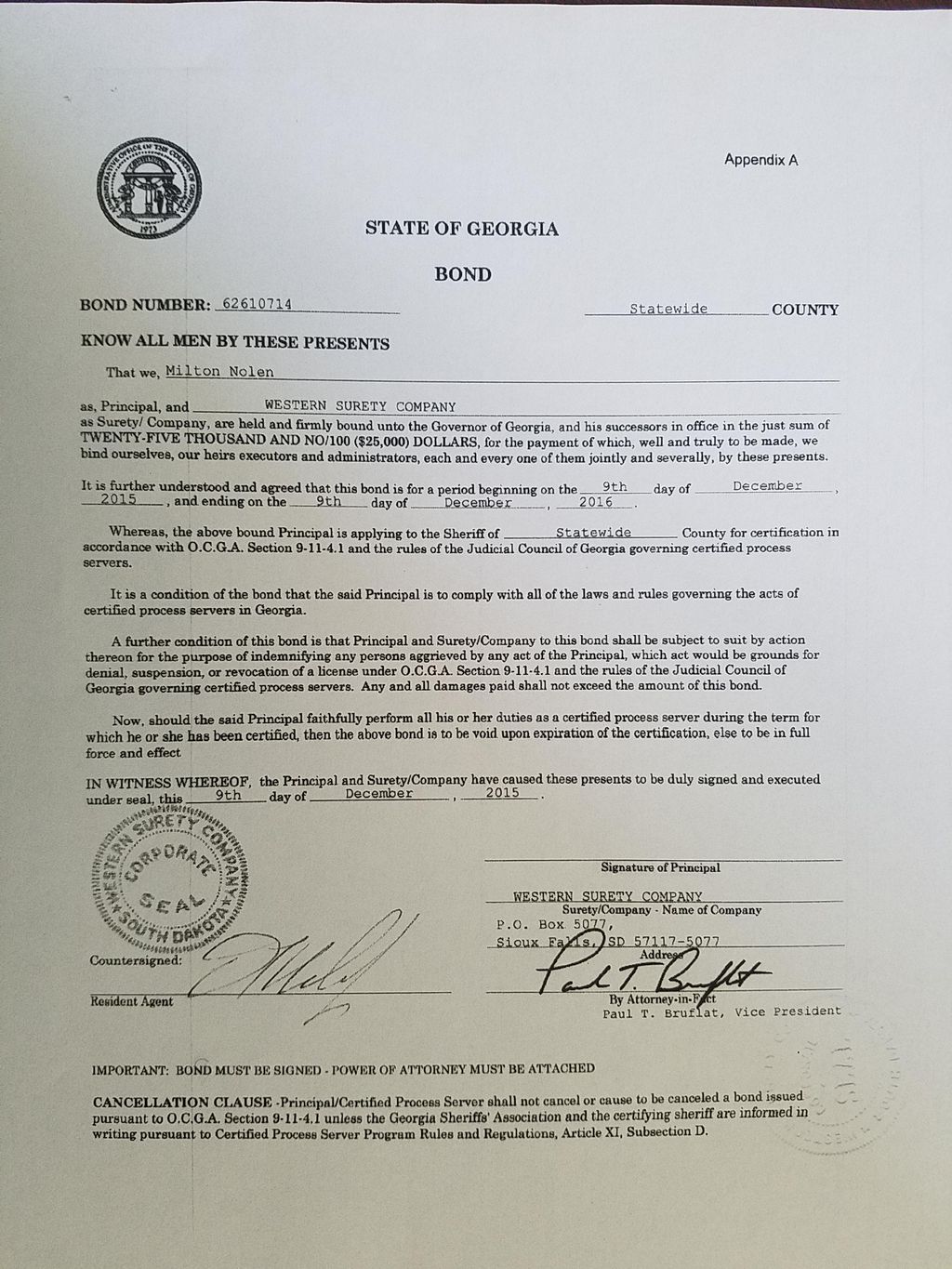 Process Server Proof of Insurance