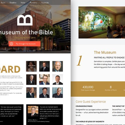 Museum of the Bible 2015 Annual Report | Design an