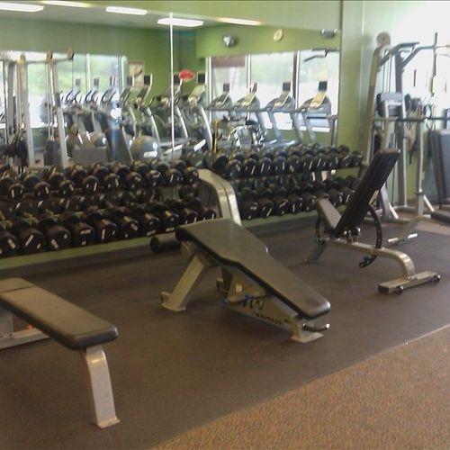 Free weight area that goes from 5-130lbs