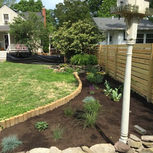 completed garden renovation project