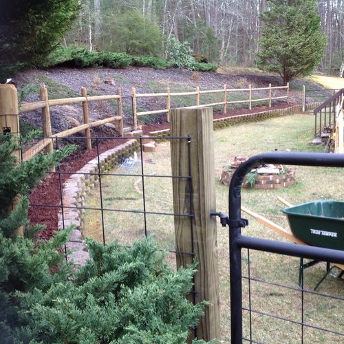 Backyard fencing.