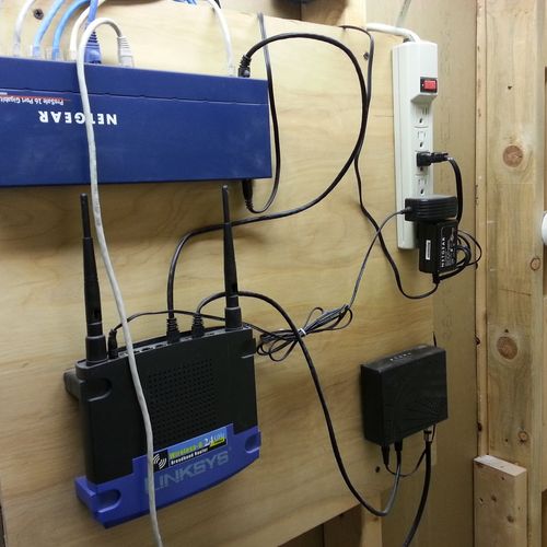 wireless network setup in garage.