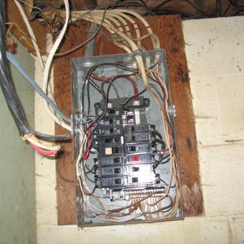 Unfinished electrical renovations.