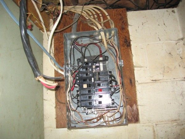 Unfinished electrical renovations.