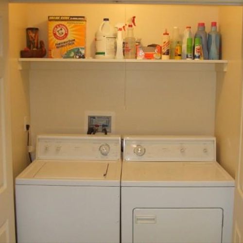 Built in laundry center from a bare basement