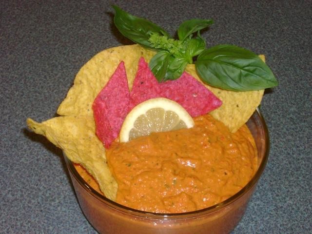 Basil Roasted Red Pepper Hummus