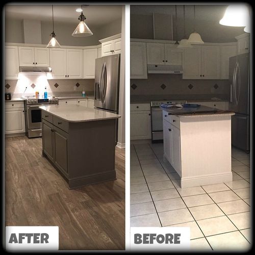 Kitchen Remodel- Interior Paint, Tile Flooring Ins
