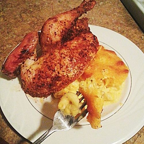 Roasted Chicken and Baked Mac & Cheese