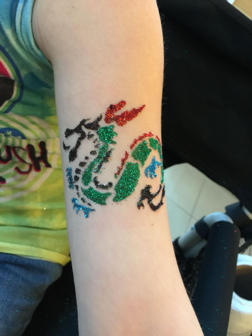 Marbled Palette: Dragon glitter tattoo