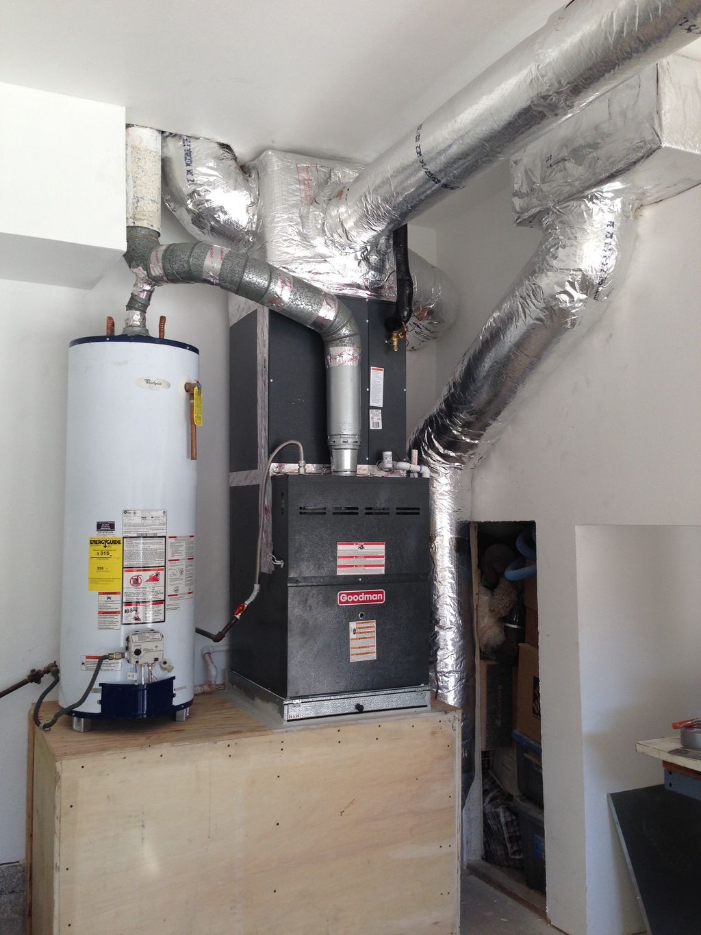 New 120,000 BTU furnace with new duct work and air
