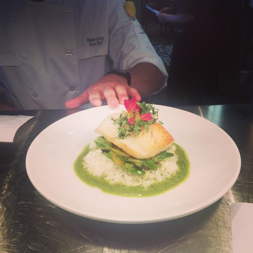 Curried Chilean Sea Bass with Coconut Cilantro Ric