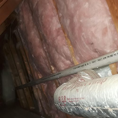 Dead space caulked and new insulation