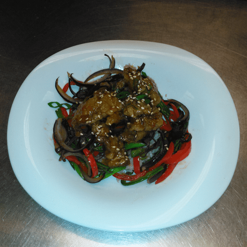 Sesame chicken with mixed seasonal vegetables!!!