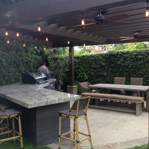 Outdoor Kitchen with BBQ and Bar