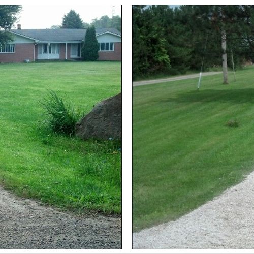 Limestone Gravel Driveway before and after.