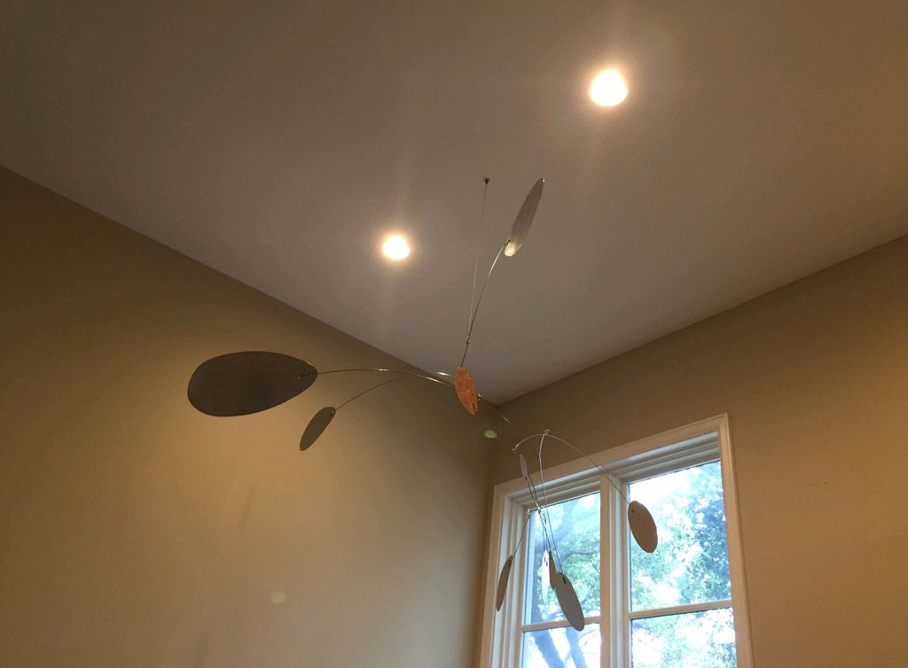 5 foot wide mobile sculpture installed 22 feet in 